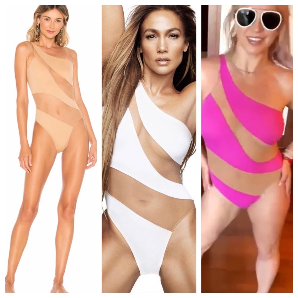 NORMA KAMALI snake mesh one piece swimsuit in nude - Picture 1 of 5